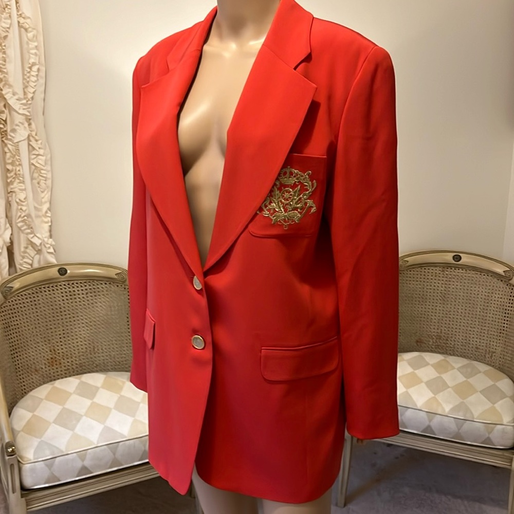 Nygard 100% Silk Women’s Orange Suit Jacket Like New, Lined, Lapel, Size 10